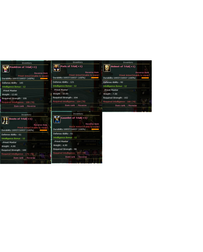 priest itemleri