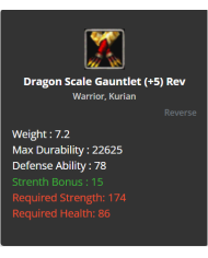 Dragon Scale Gauntlet
 +-5 Reverse